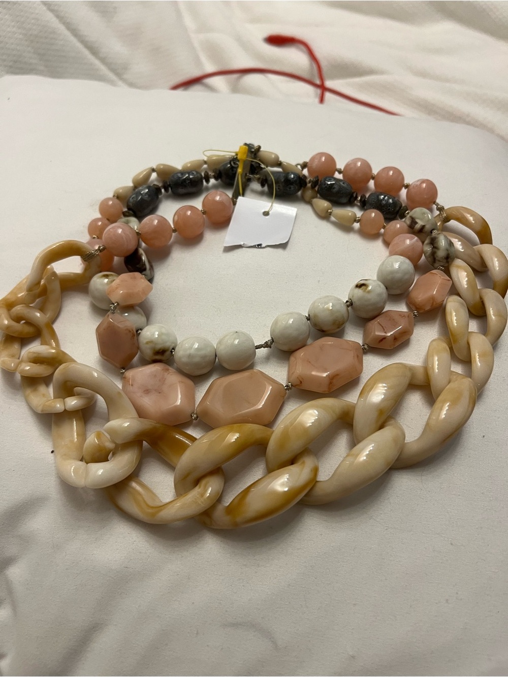 Multi-Strand I Peach & Cream Statement Necklace